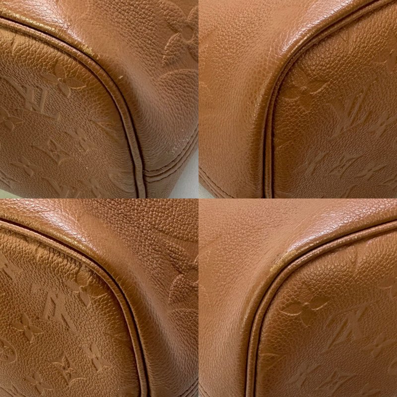LV Neverfull MM金棕皮革托特包-9