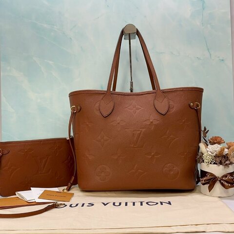 LV Neverfull MM皮革托特包