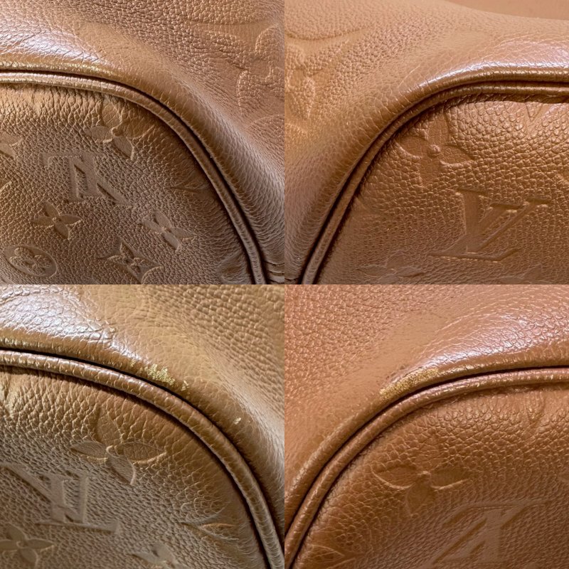 LV Neverfull MM棕色皮革托特包-9