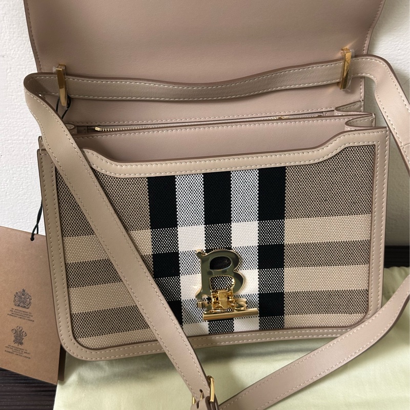 💎Han's house精品服飾💎 Burberry 經典格紋帆布包 側背包-8