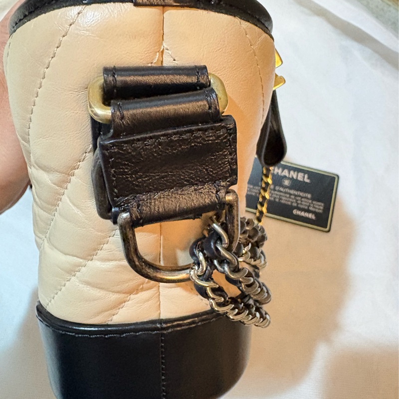 Chanel 流浪包 經典米黑配色 奶茶色小號-18