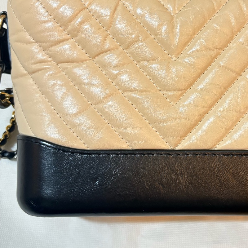 Chanel 流浪包 經典米黑配色 奶茶色小號-23