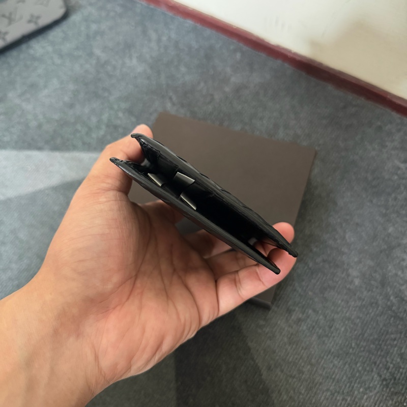 Bv經典編織黑色短夾-3