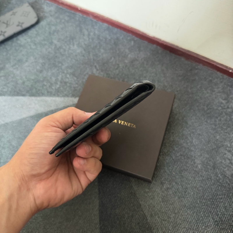 Bv經典編織黑色短夾-4