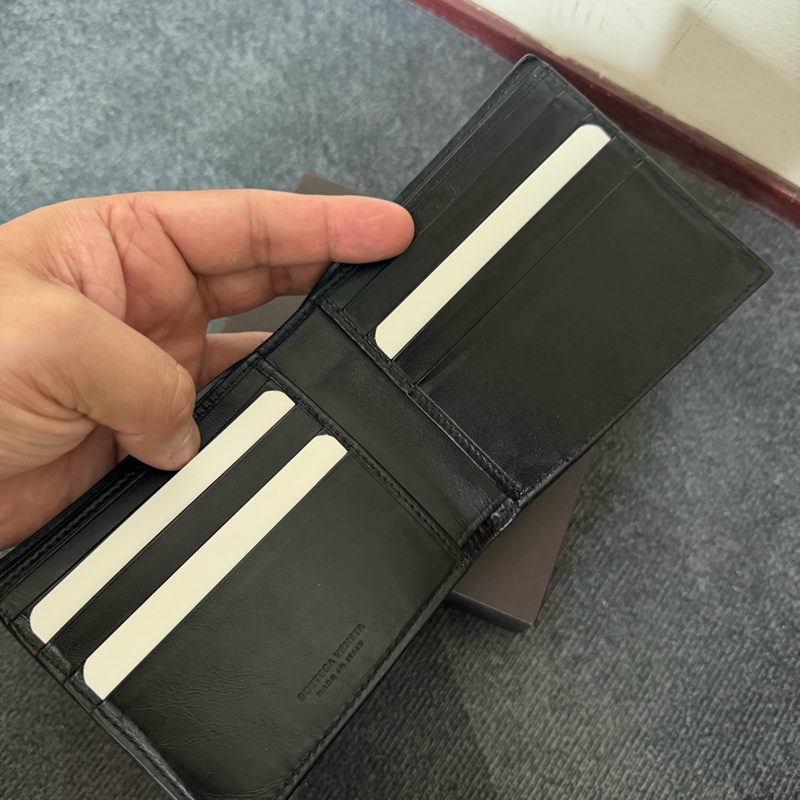 Bv經典編織黑色短夾-5