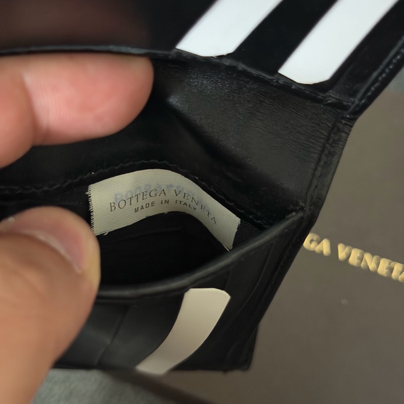 Bv經典編織黑色短夾-7