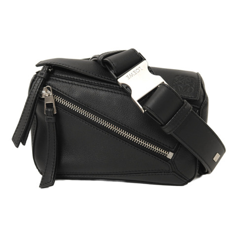 LOEWE 牛皮皮革Small Puzzle BumBag銀扣腰包