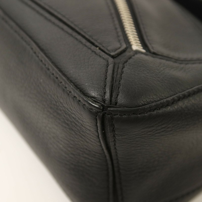 LOEWE 牛皮皮革Small Puzzle BumBag銀扣腰包-12