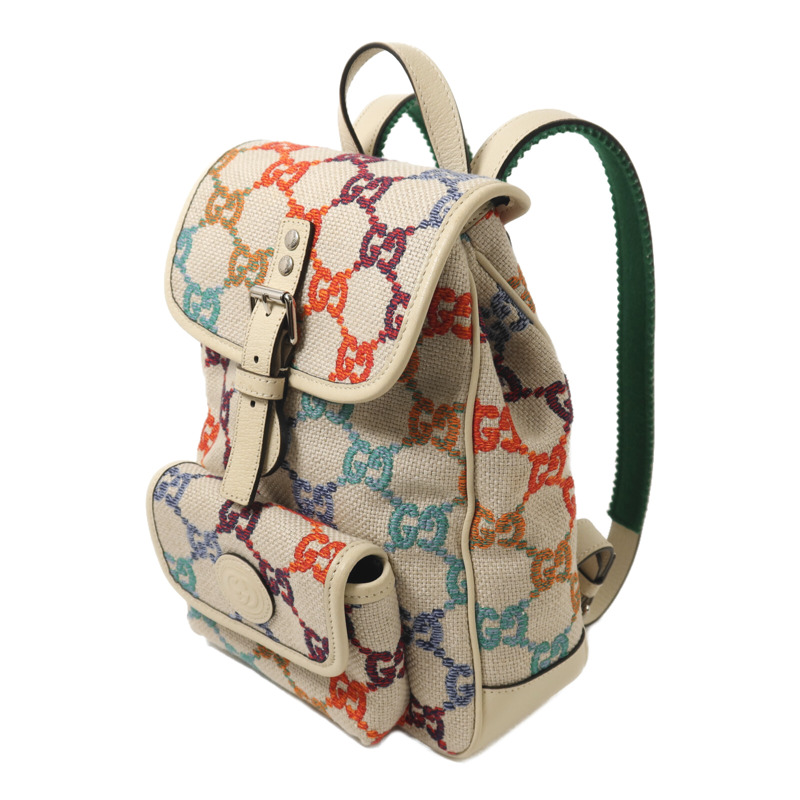 GUCCI 帆布Rucksack銀扣背包-2