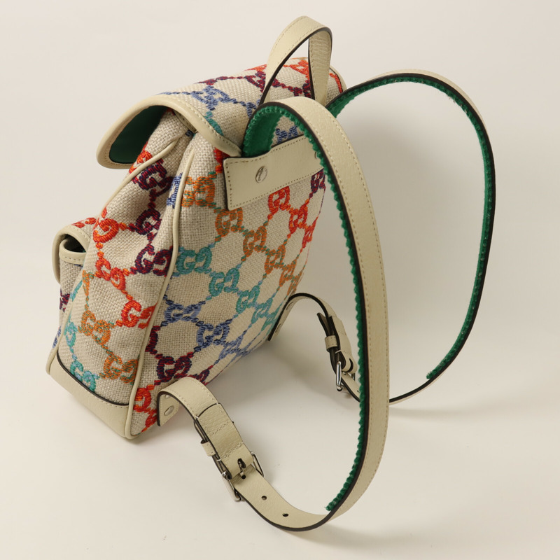 GUCCI 帆布Rucksack銀扣背包-9
