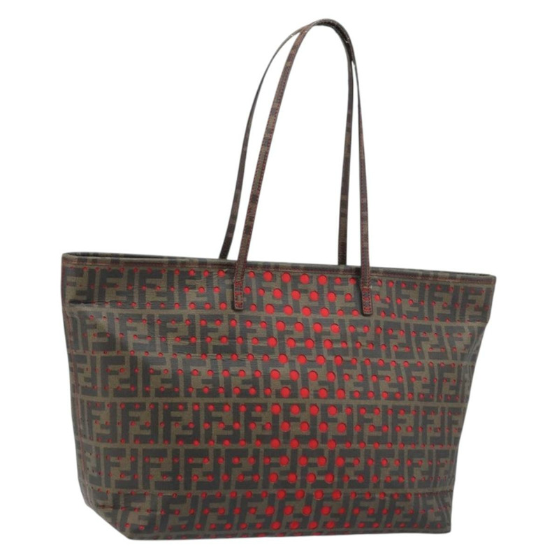 【日本直送】FENDI Zucca 帆布手提包黑棕色正品 YKZ029A-0