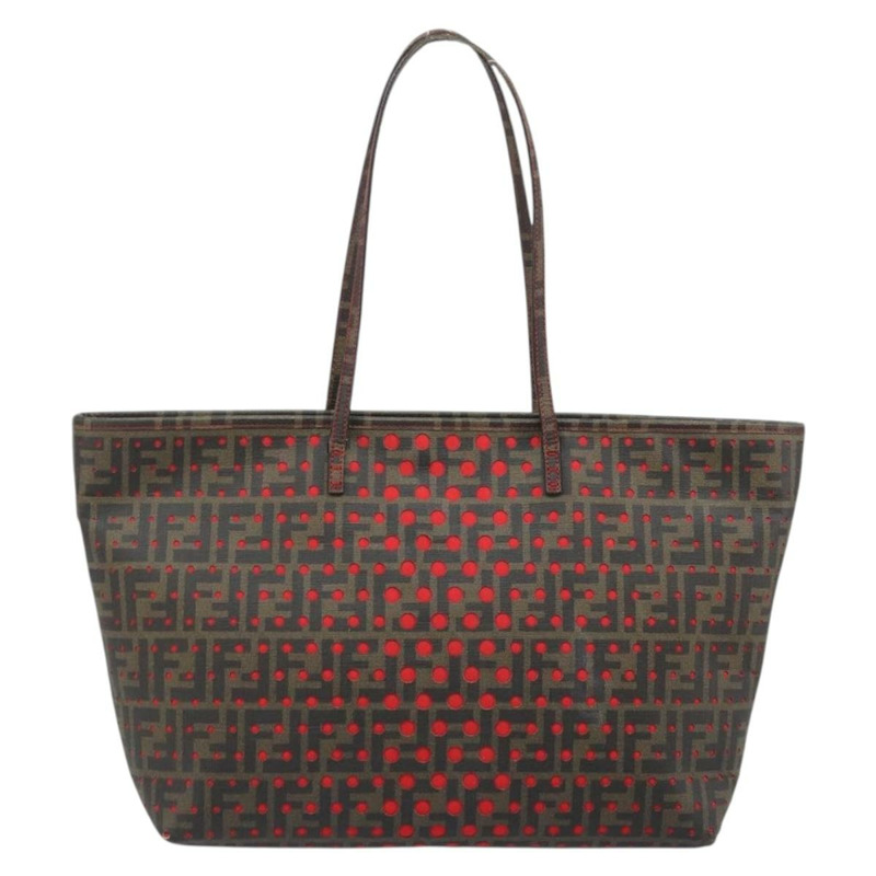 【日本直送】FENDI Zucca 帆布手提包黑棕色正品 YKZ029A-1