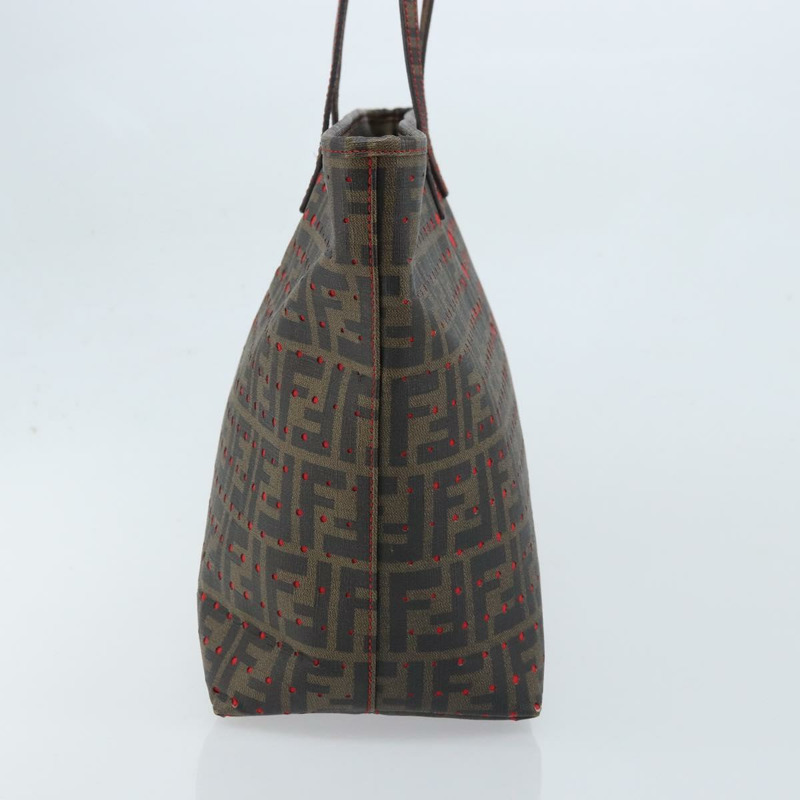 【日本直送】FENDI Zucca 帆布手提包黑棕色正品 YKZ029A-2