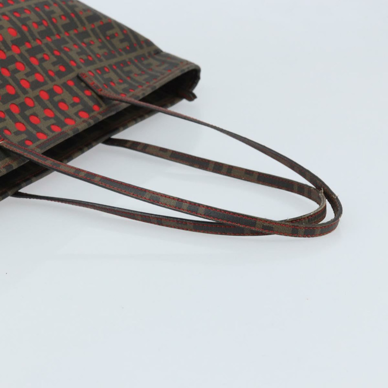 【日本直送】FENDI Zucca 帆布手提包黑棕色正品 YKZ029A-6