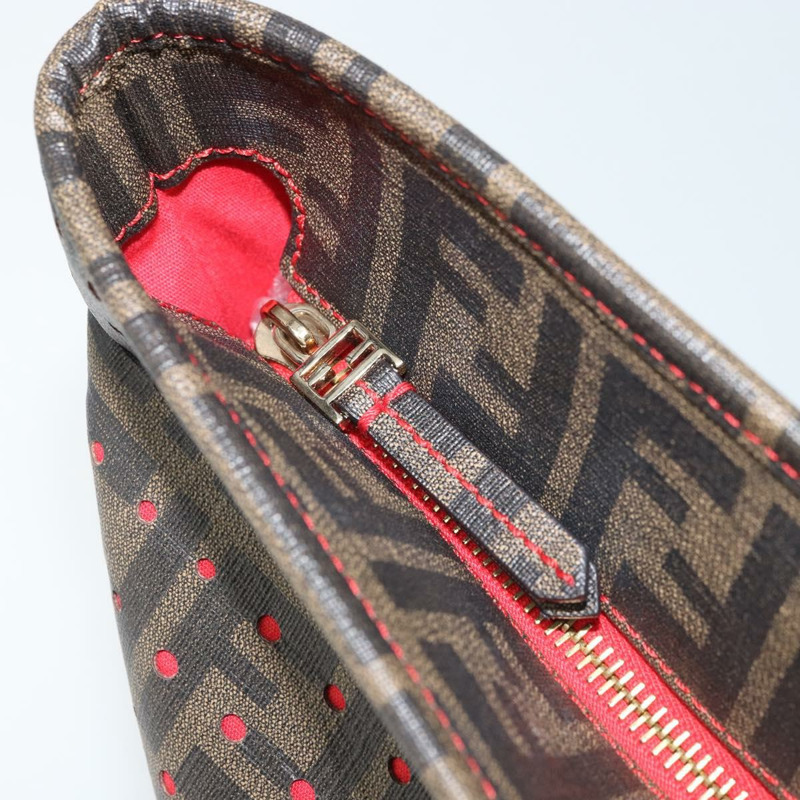 【日本直送】FENDI Zucca 帆布手提包黑棕色正品 YKZ029A-9