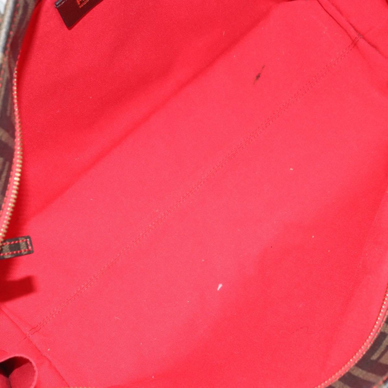 【日本直送】FENDI Zucca 帆布手提包黑棕色正品 YKZ029A-10