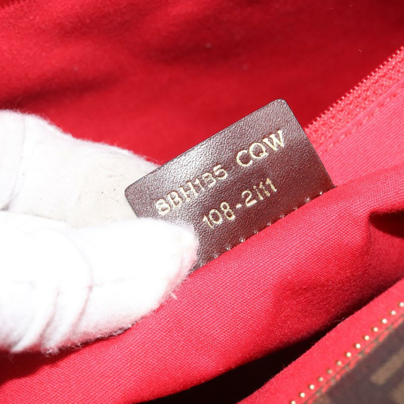 【日本直送】FENDI Zucca 帆布手提包黑棕色正品 YKZ029A-11