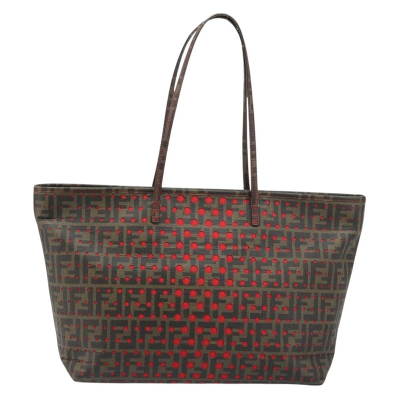 【日本直送】FENDI Zucca 帆布手提包黑棕色正品 YKZ029A-12