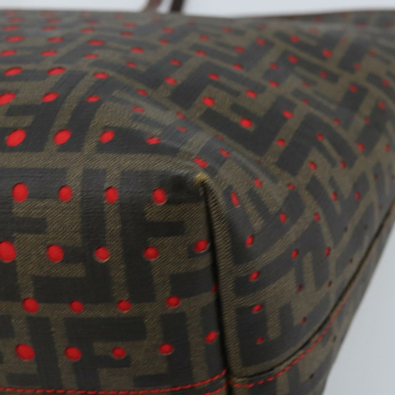 【日本直送】FENDI Zucca 帆布手提包黑棕色正品 YKZ029A-14