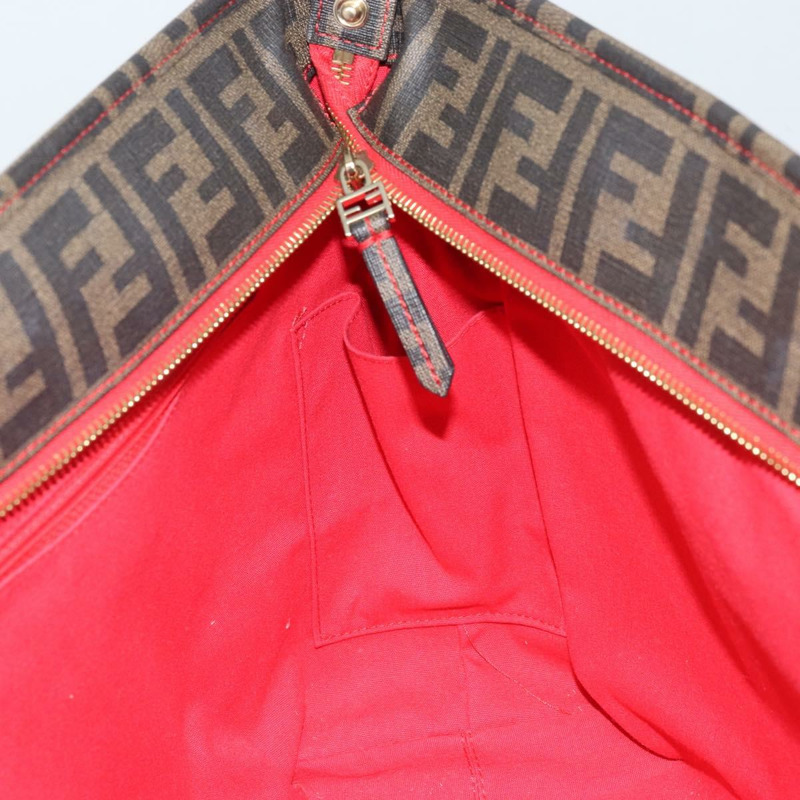 【日本直送】FENDI Zucca 帆布手提包黑棕色正品 YKZ029A-17