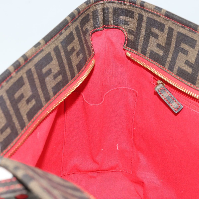 【日本直送】FENDI Zucca 帆布手提包黑棕色正品 YKZ029A-18