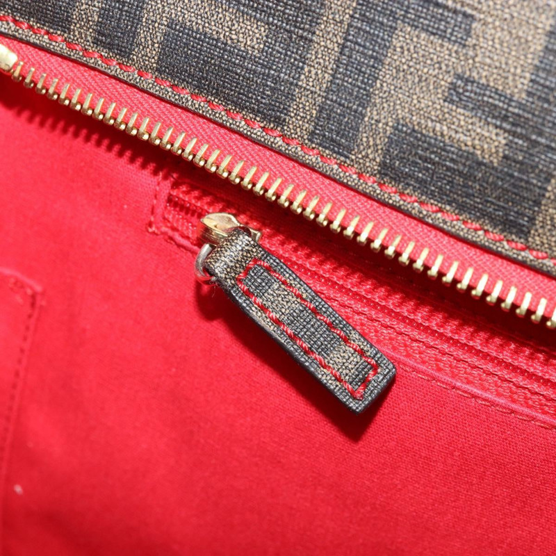 【日本直送】FENDI Zucca 帆布手提包黑棕色正品 YKZ029A-19