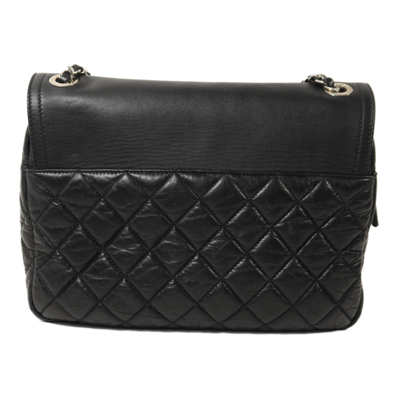 CHANEL 牛皮皮革Chain Shoulder銀扣鏈帶肩背袋-1