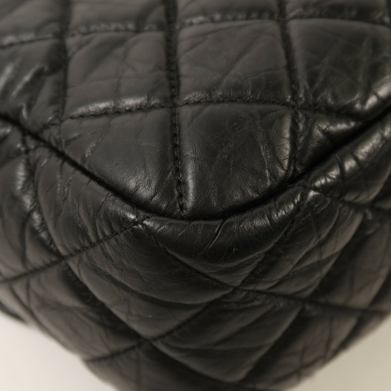 CHANEL 牛皮皮革Chain Shoulder銀扣鏈帶肩背袋-14