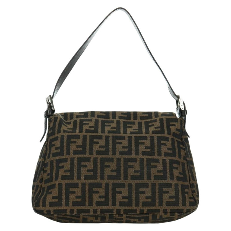 【日本直送】FENDI Zucca帆布Mamma Baguette單肩包 棕色/黑色 正品 YKZ037SAV-1