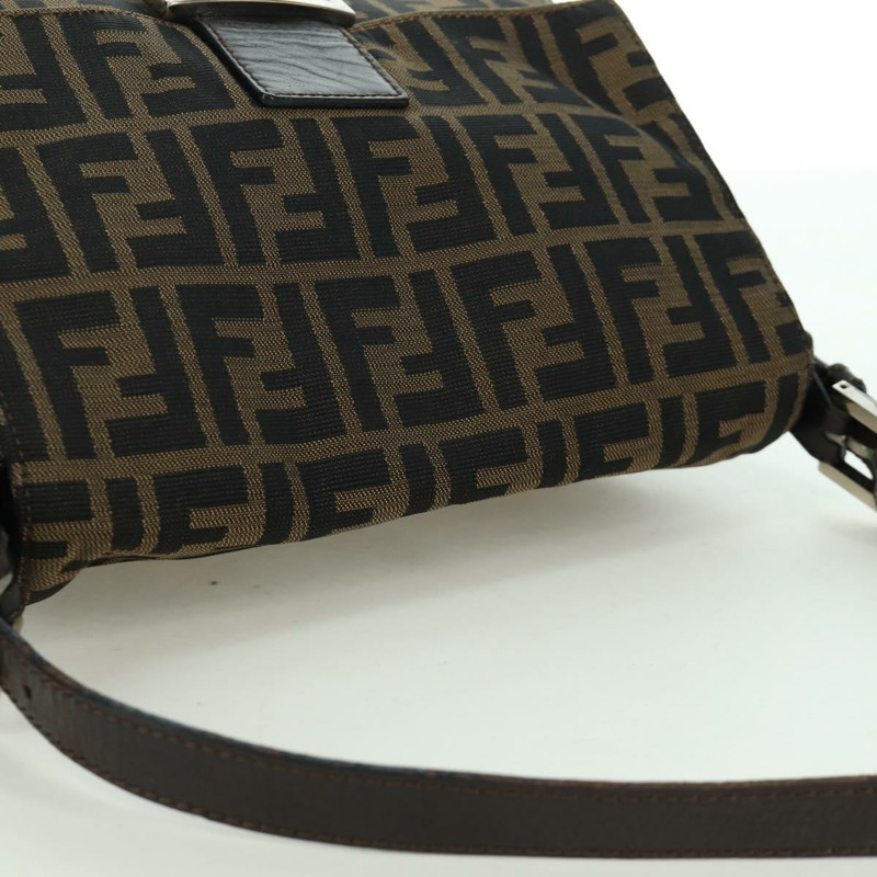 【日本直送】FENDI Zucca帆布Mamma Baguette單肩包 棕色/黑色 正品 YKZ037SAV-5