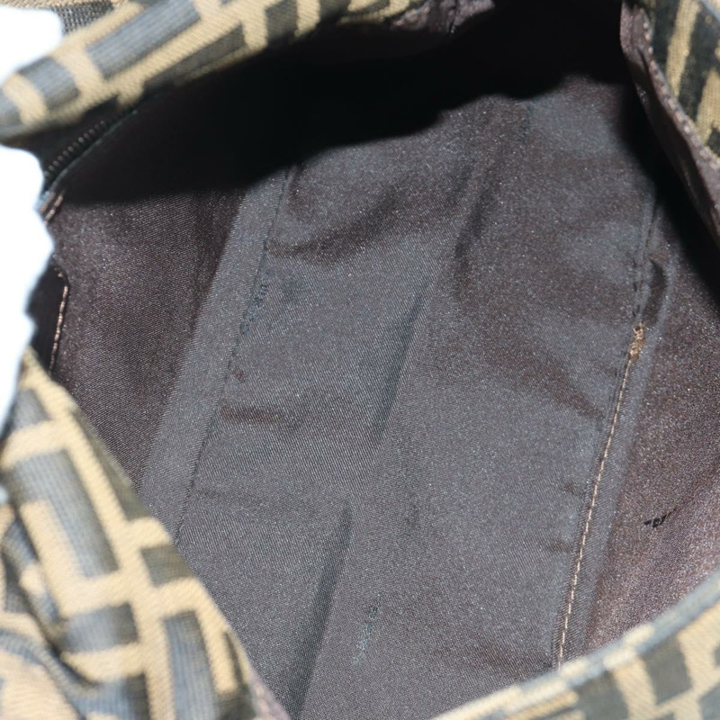 【日本直送】FENDI Zucca帆布Mamma Baguette單肩包 棕色/黑色 正品 YKZ037SAV-9