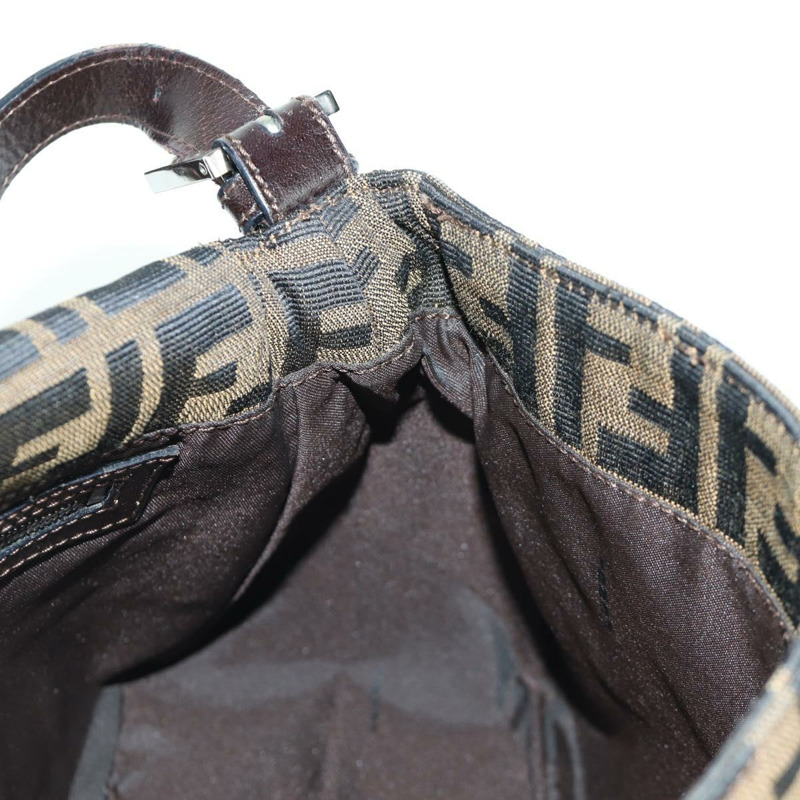 【日本直送】FENDI Zucca帆布Mamma Baguette單肩包 棕色/黑色 正品 YKZ037SAV-21