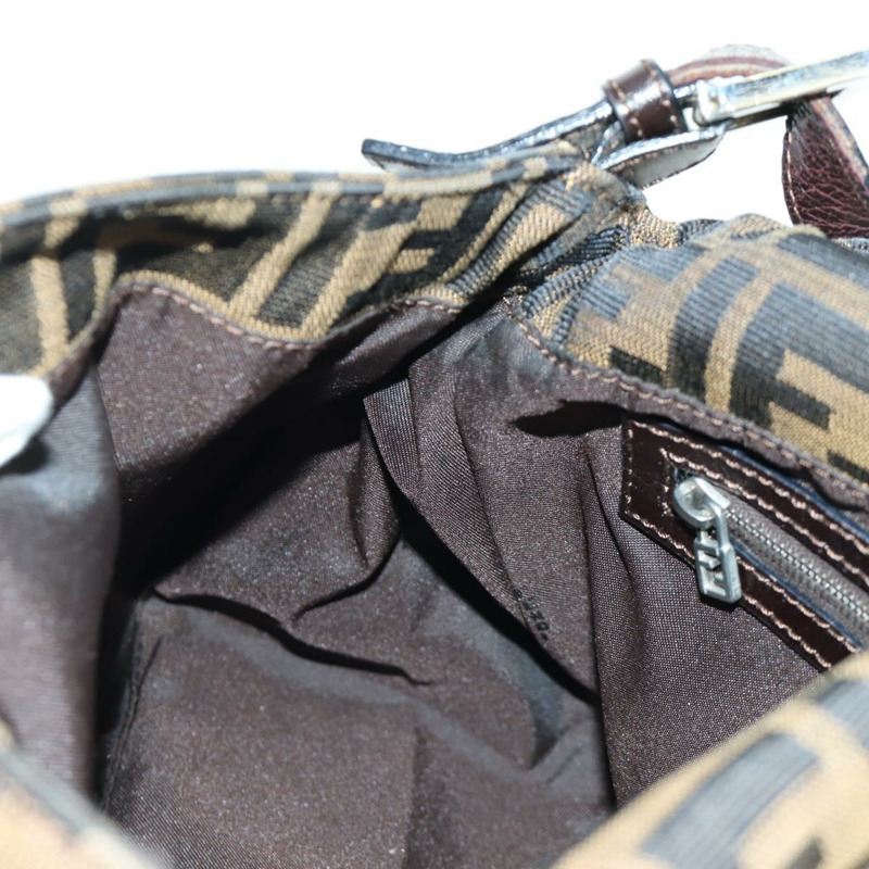 【日本直送】FENDI Zucca帆布Mamma Baguette單肩包 棕色/黑色 正品 YKZ037SAV-22