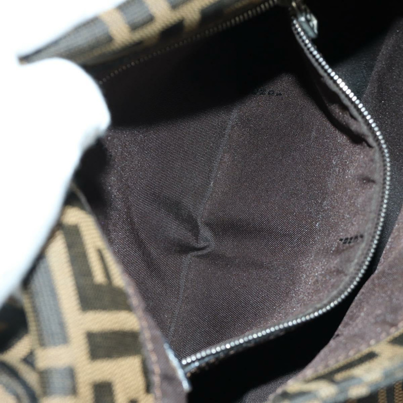 【日本直送】FENDI Zucca帆布Mamma Baguette單肩包 棕色/黑色 正品 YKZ037SAV-24