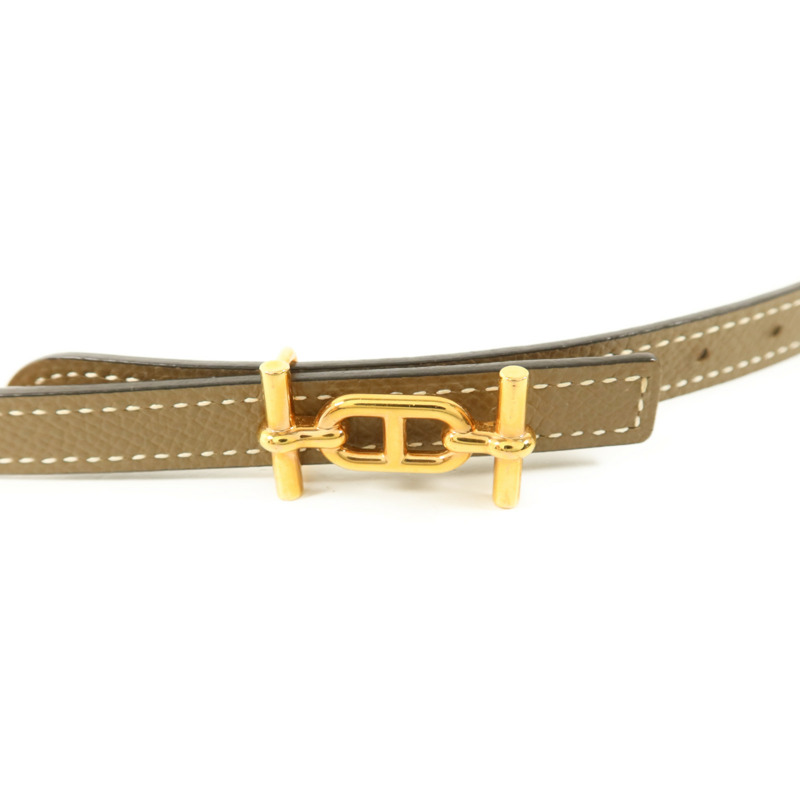HERMES Epsom皮革Gamma Reversible Belt 75cm皮帶Etoupe-3