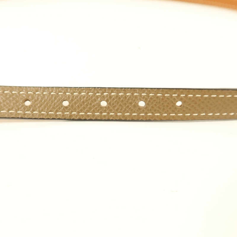 HERMES Epsom皮革Gamma Reversible Belt 75cm皮帶Etoupe-7