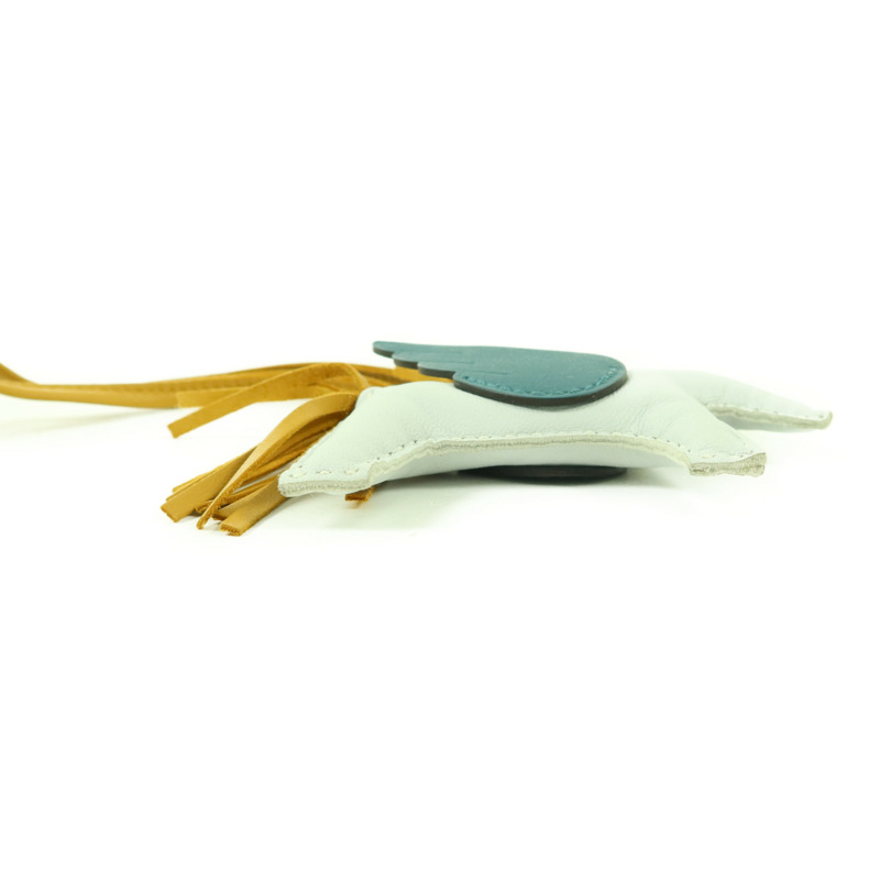 HERMES Milo皮革/Swift皮革Rodeo Pegase PM掛飾Bleu Brume/Sesame/Vert Bosphore-2