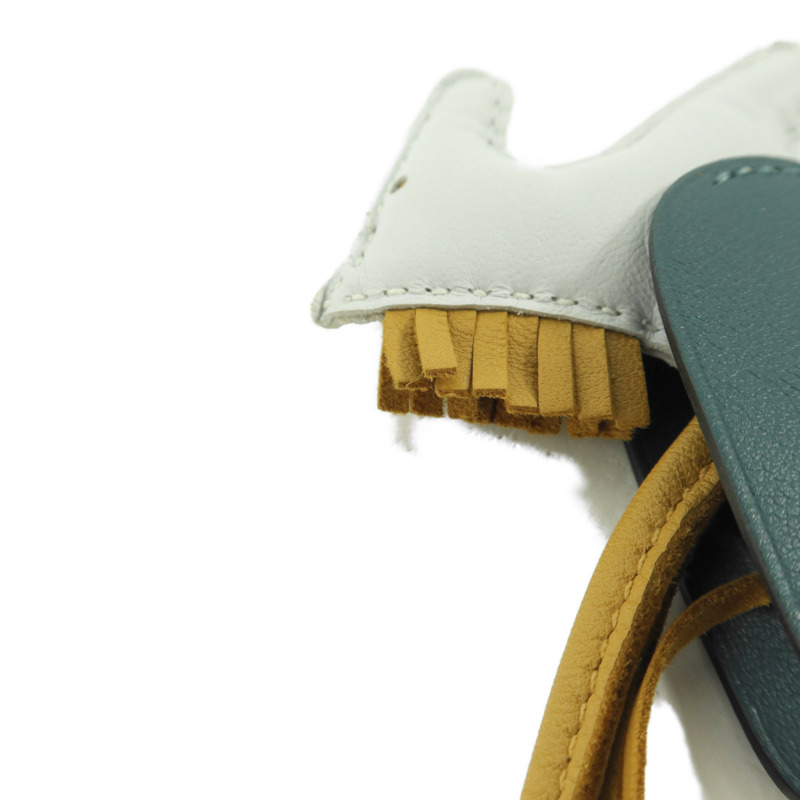 HERMES Milo皮革/Swift皮革Rodeo Pegase PM掛飾Bleu Brume/Sesame/Vert Bosphore-3