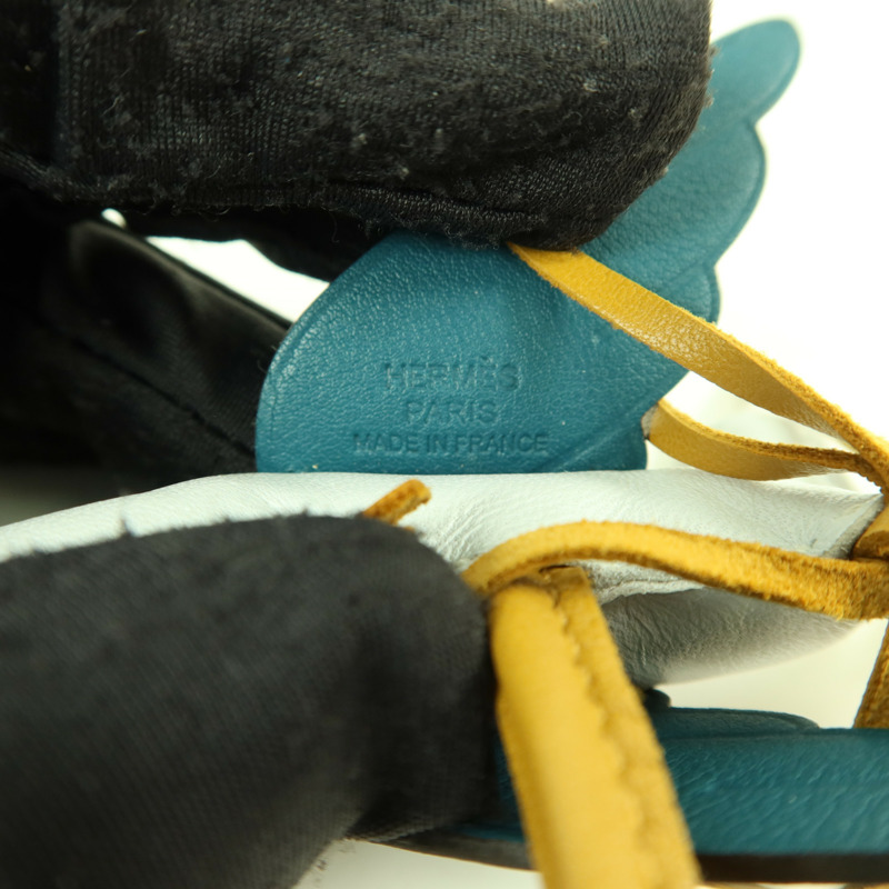 HERMES Milo皮革/Swift皮革Rodeo Pegase PM掛飾Bleu Brume/Sesame/Vert Bosphore-4