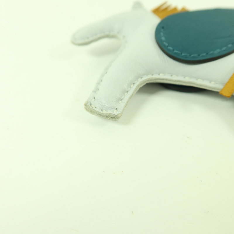 HERMES Milo皮革/Swift皮革Rodeo Pegase PM掛飾Bleu Brume/Sesame/Vert Bosphore-8