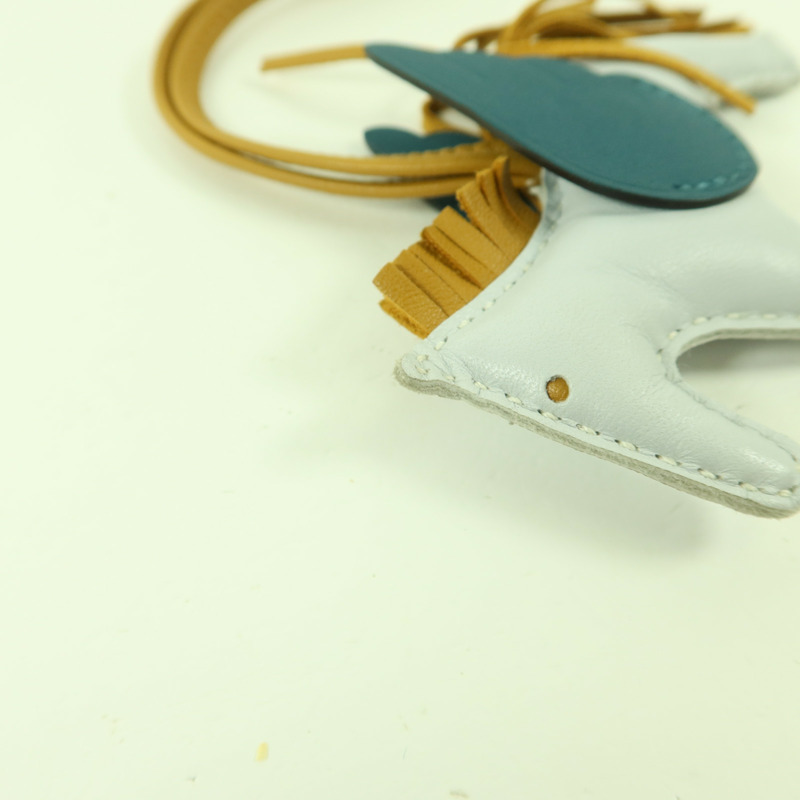HERMES Milo皮革/Swift皮革Rodeo Pegase PM掛飾Bleu Brume/Sesame/Vert Bosphore-9