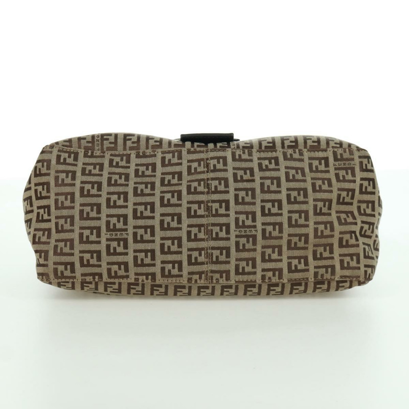 【日本直送】FENDI Zucchino帆布Mamma水桶手袋 米色 銀色 正品 am11099V-4