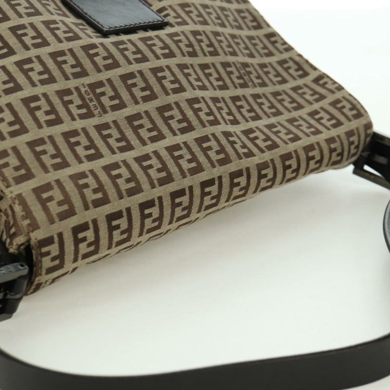 【日本直送】FENDI Zucchino帆布Mamma水桶手袋 米色 銀色 正品 am11099V-5