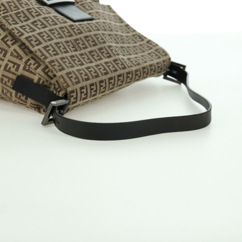 【日本直送】FENDI Zucchino帆布Mamma水桶手袋 米色 銀色 正品 am11099V-6