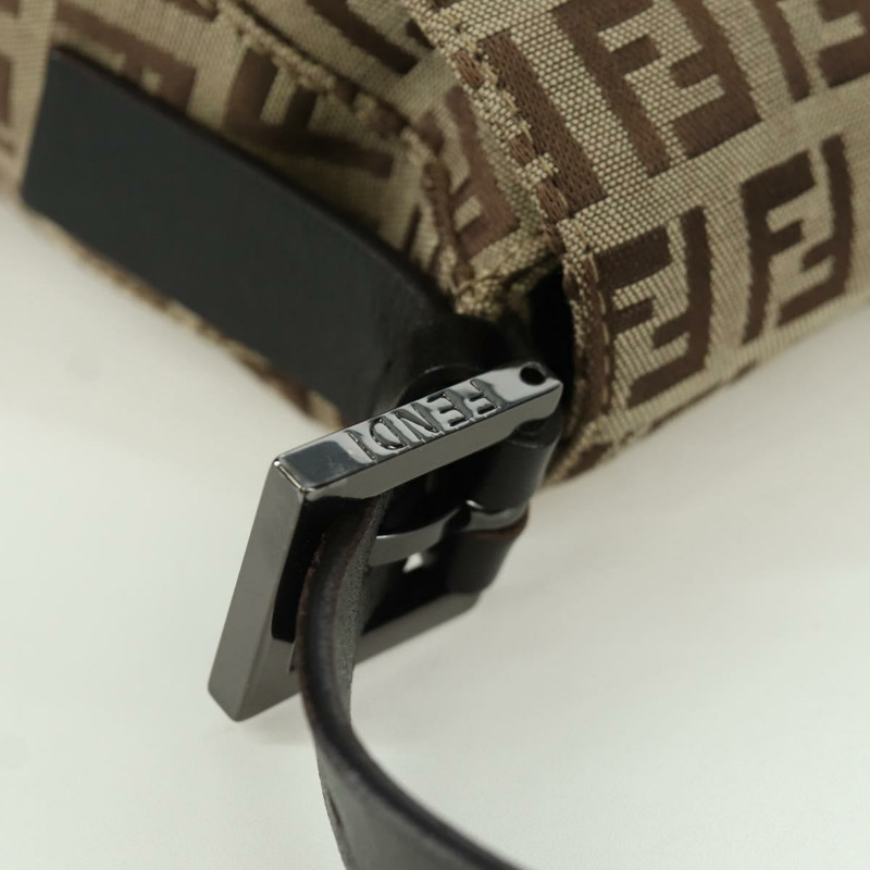 【日本直送】FENDI Zucchino帆布Mamma水桶手袋 米色 銀色 正品 am11099V-7