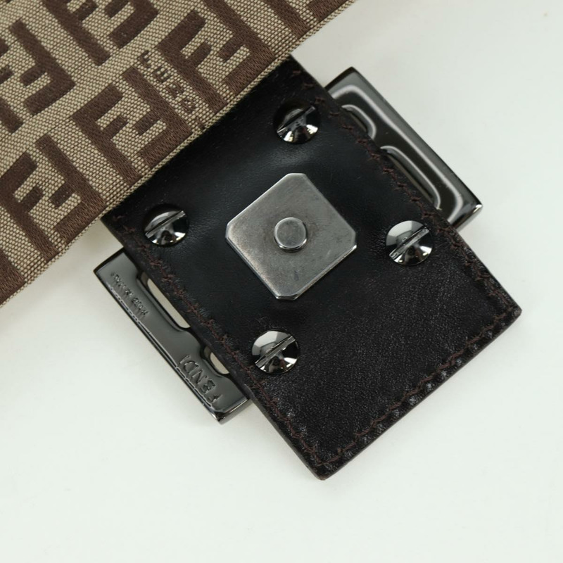 【日本直送】FENDI Zucchino帆布Mamma水桶手袋 米色 銀色 正品 am11099V-8