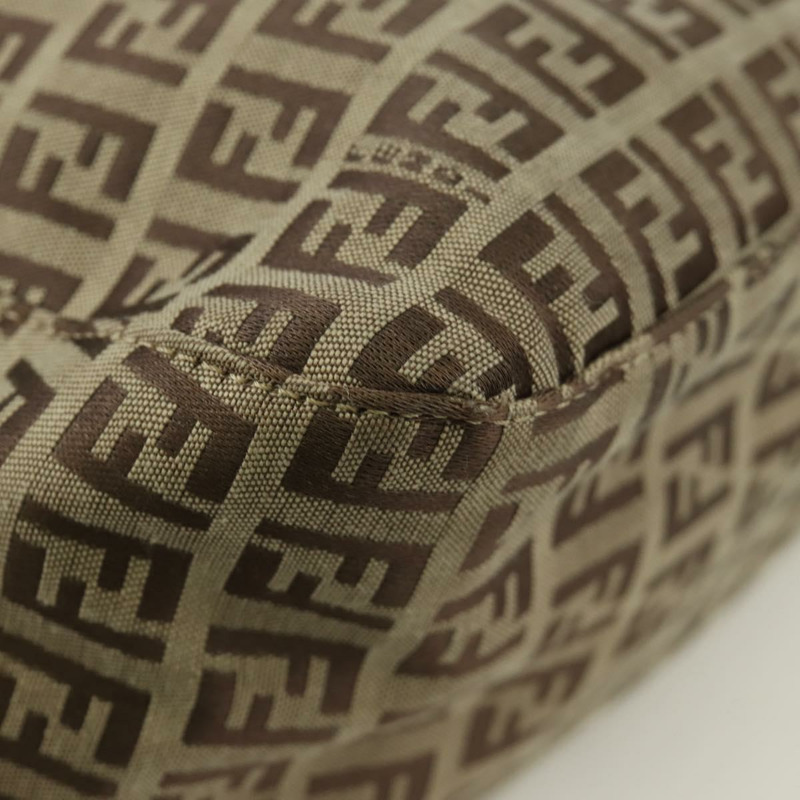 【日本直送】FENDI Zucchino帆布Mamma水桶手袋 米色 銀色 正品 am11099V-16