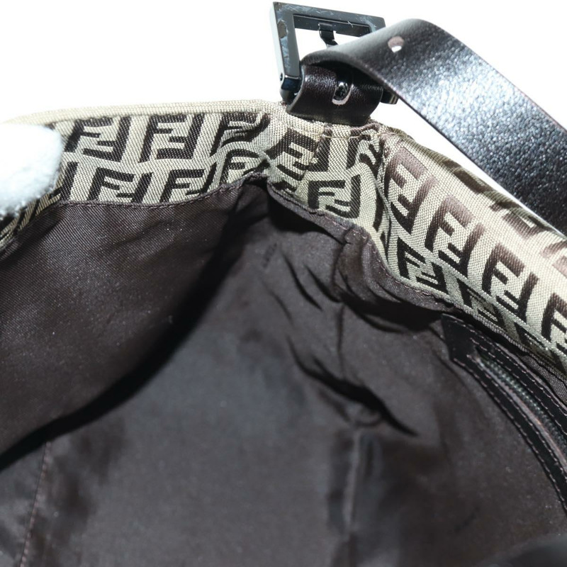 【日本直送】FENDI Zucchino帆布Mamma水桶手袋 米色 銀色 正品 am11099V-21