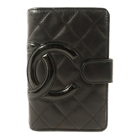 CHANEL 牛皮皮革Cambon Bifold Wallet銀扣錢包