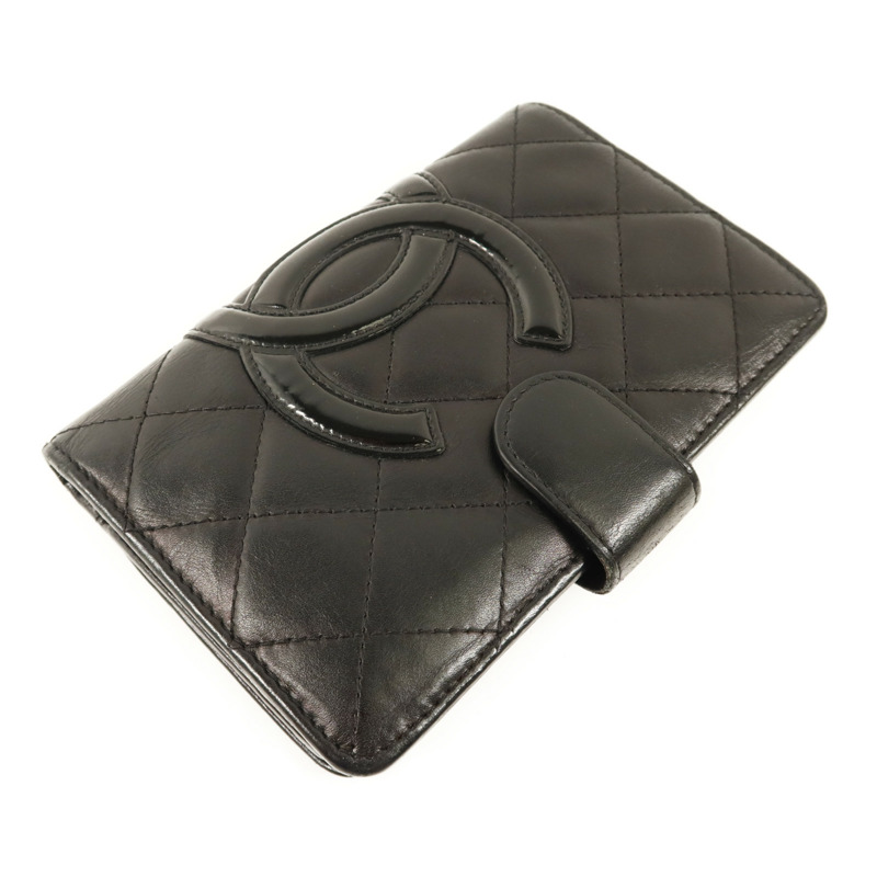 CHANEL 牛皮皮革Cambon Bifold Wallet銀扣錢包-2